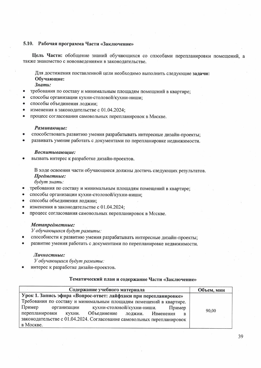 Образовательная программа — страница 39 из 42